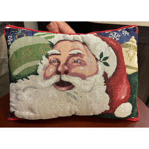 CHRISTMAS SANTA Tapestry Throw Pillow Home Decor 12x18 Santa’s face
